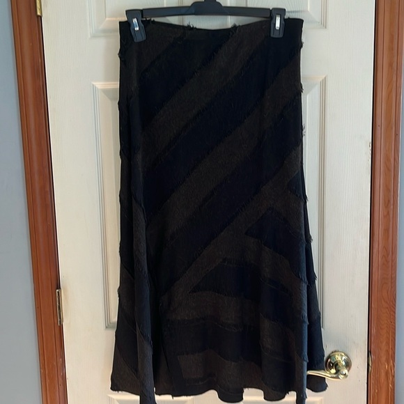Lena Gabriella-12-Brown& black-asymmetric striped tweed bias cut midi/maxi,dress - Picture 1 of 11